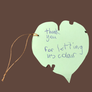 Leaf message - Thank you for letting us colour